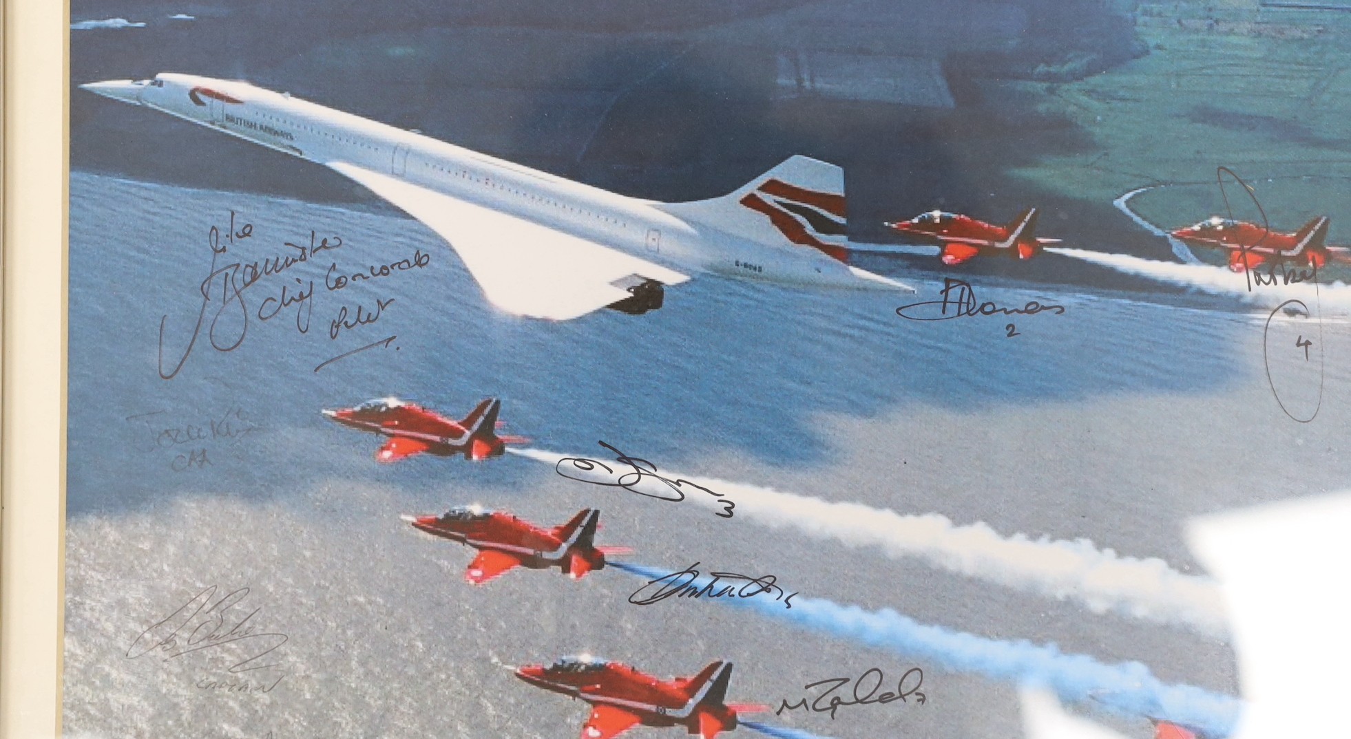 A signed Red Arrows print, framed